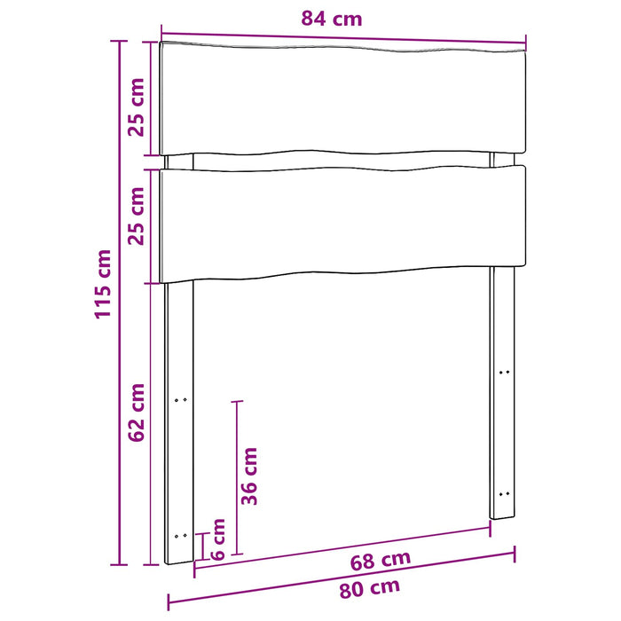 Tăblie de pat cu margini naturale ROSTOCK natural 80 cm WALTI