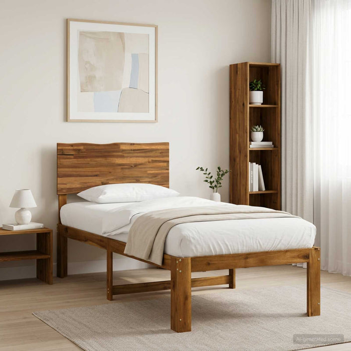 Cadru de pat single cu tablie ROSTOCK natural 75 x 190 cm WALTI
