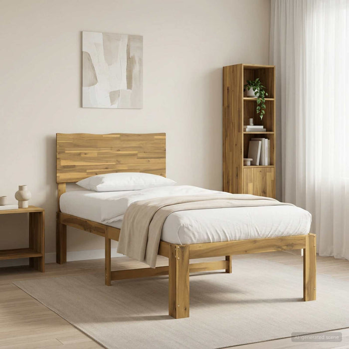 Cadru de pat single cu tablie ROSTOCK Alb 75 x 190 cm WALTI