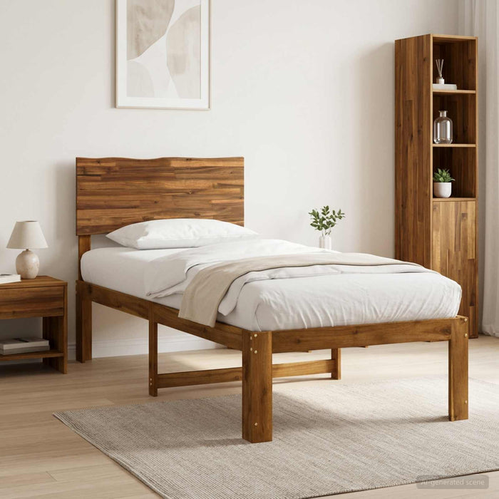 Cadru de pat single cu tablie ROSTOCK natural 90 x 190 cm WALTI