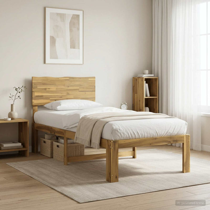 Cadru de pat single cu tablie ROSTOCK Alb 90 x 190 cm WALTI