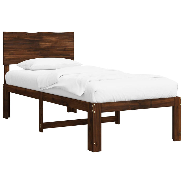 Cadru de pat single cu tablie ROSTOCK Maro închis 80 x 200 cm WALTI