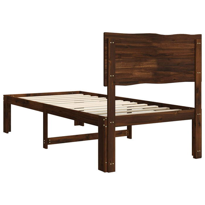 Cadru de pat single cu tablie ROSTOCK Maro închis 80 x 200 cm WALTI