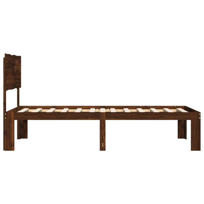 Cadru de pat single cu tablie ROSTOCK Maro închis 80 x 200 cm WALTI