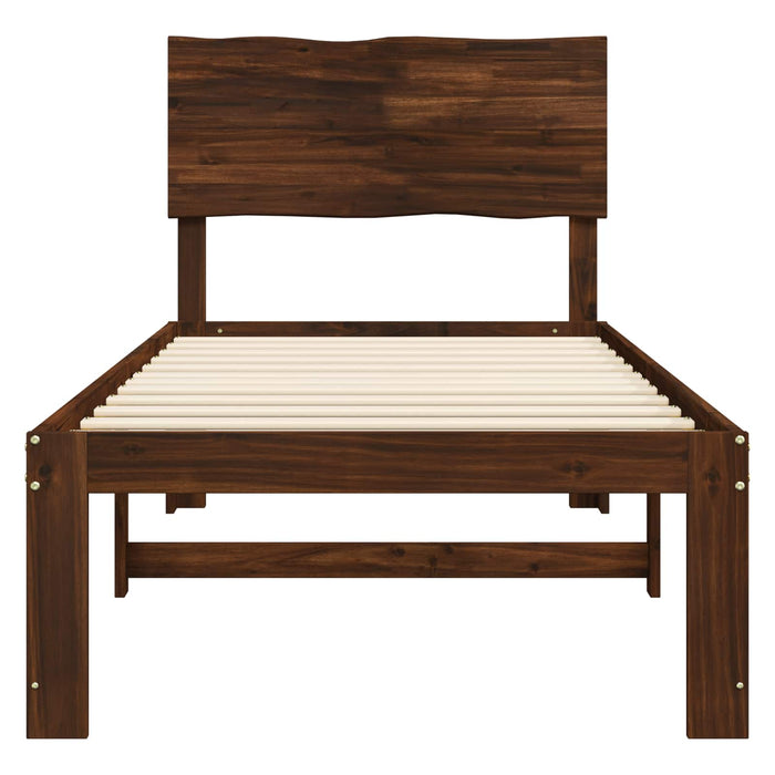 Cadru de pat single cu tablie ROSTOCK Maro închis 100 x 200 cm WALTI