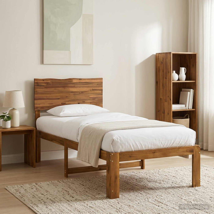 Cadru de pat single cu tablie ROSTOCK natural 100 x 200 cm WALTI