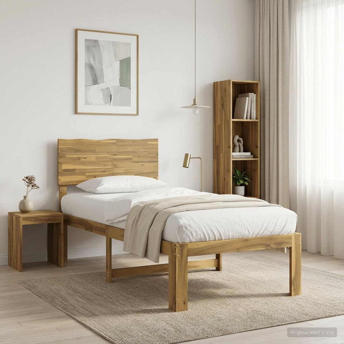 Cadru de pat single cu tablie ROSTOCK Alb 100 x 200 cm WALTI