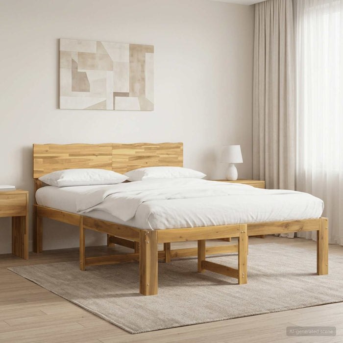 Cadru de pat dublu cu spătar ROSTOCK Alb 135 x 190 cm WALTI