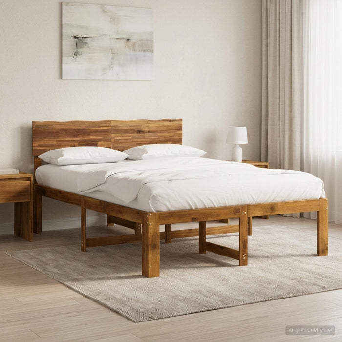 Cadru de pat dublu cu spătar ROSTOCK natural 140 x 190 cm WALTI