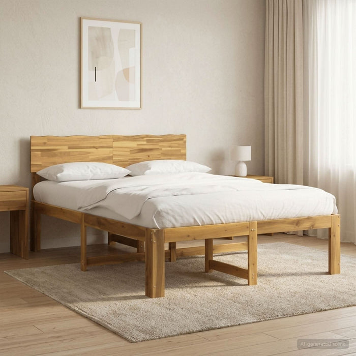 Cadru de pat dublu cu spătar ROSTOCK Alb 140 x 190 cm WALTI