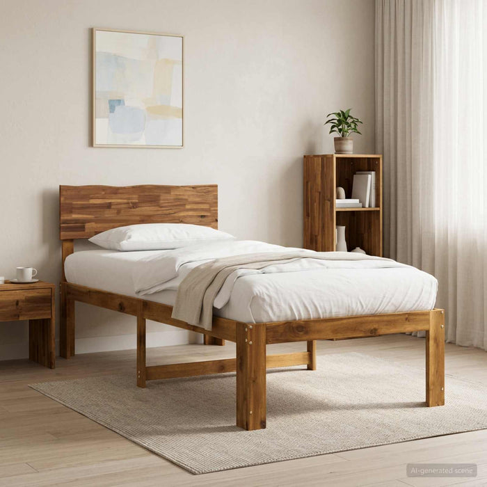 Cadru de pat single cu tablie ROSTOCK natural 80 x 200 cm WALTI