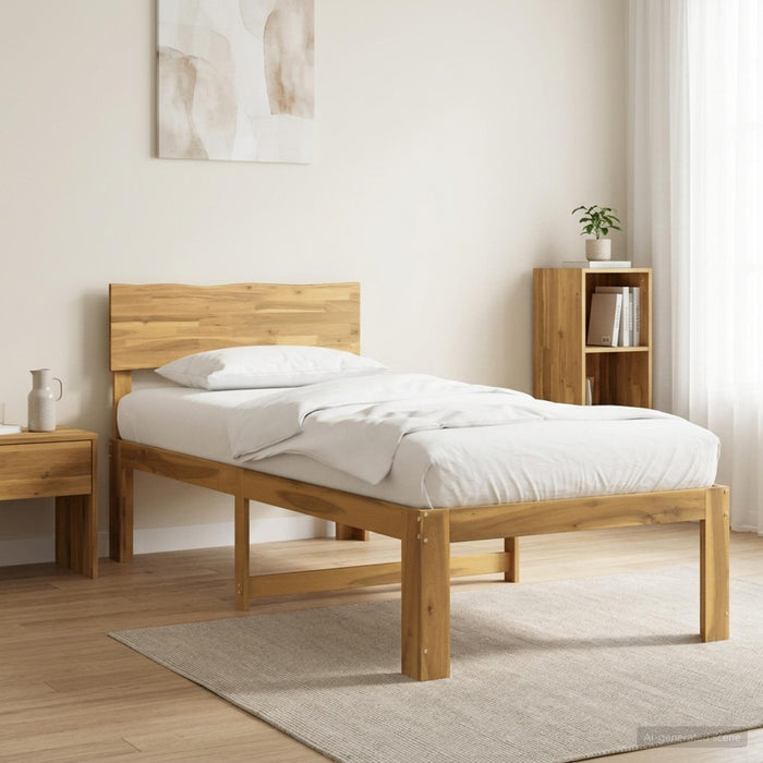 Cadru de pat single cu tablie ROSTOCK Alb 80 x 200 cm WALTI