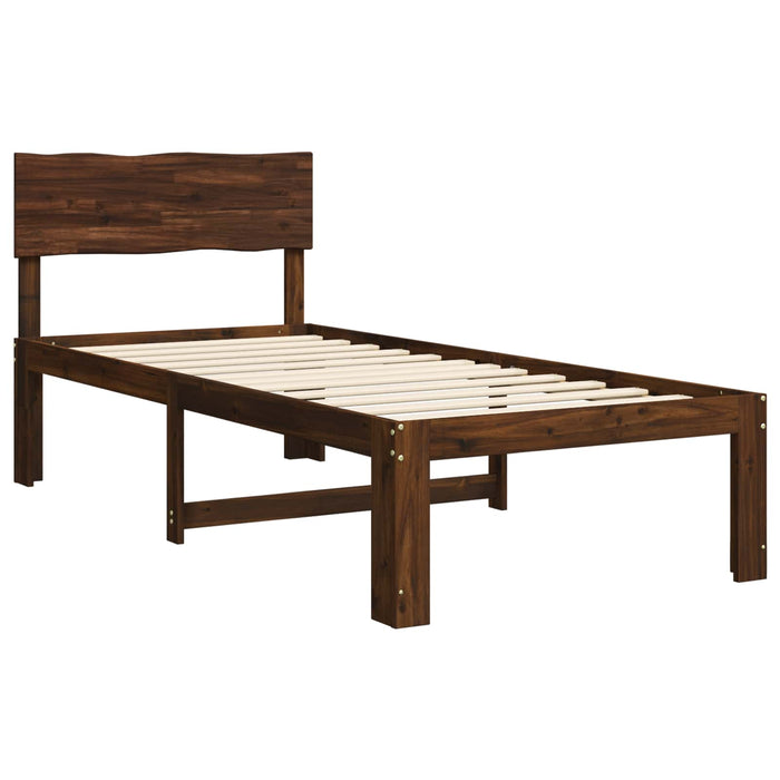 Cadru de pat single cu tablie ROSTOCK Maro închis 90 x 200 cm WALTI