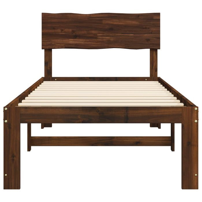 Cadru de pat single cu tablie ROSTOCK Maro închis 90 x 200 cm WALTI