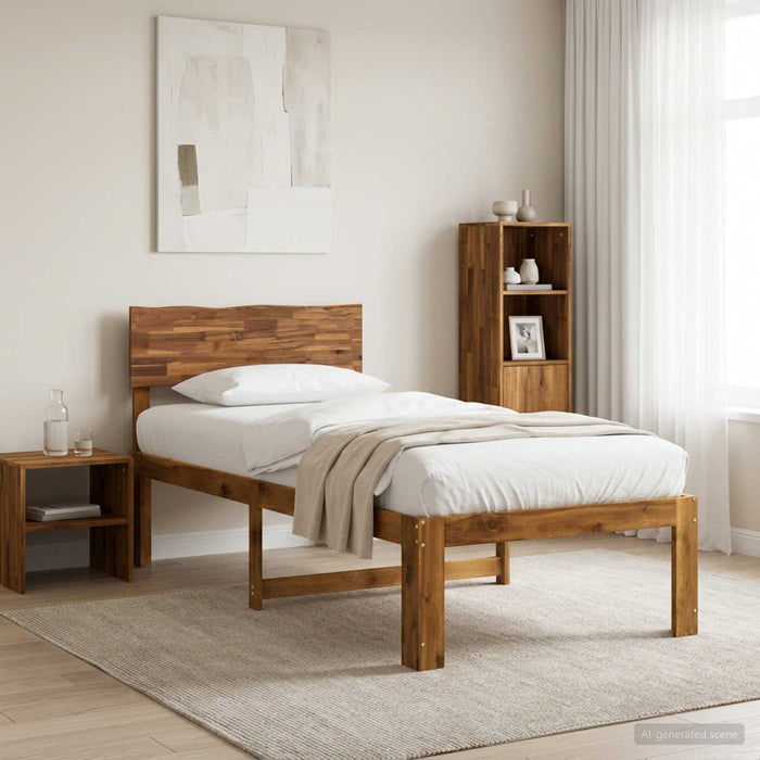 Cadru de pat single cu tablie ROSTOCK natural 90 x 200 cm WALTI