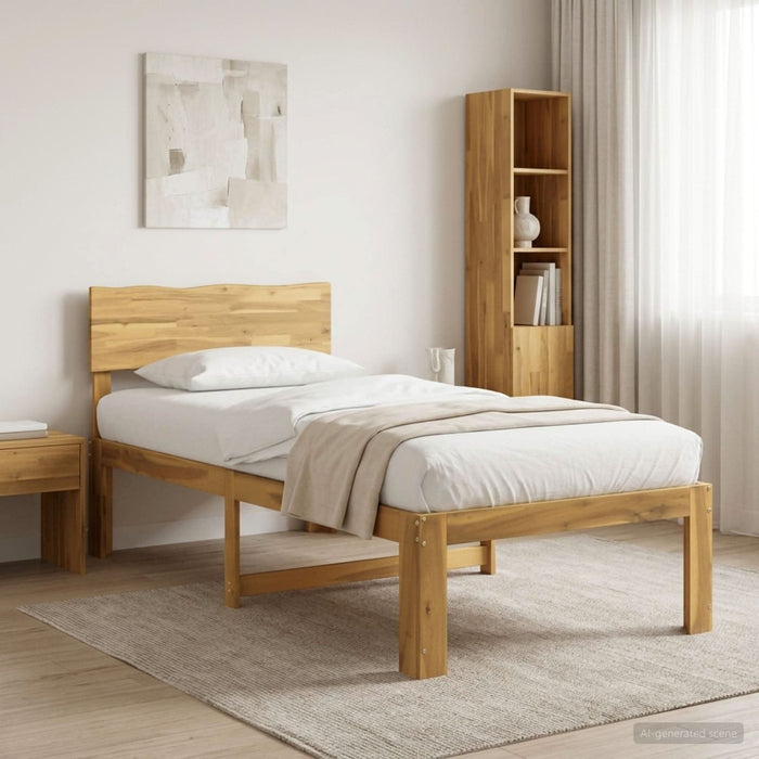 Cadru de pat single cu tablie ROSTOCK Alb 90 x 200 cm WALTI