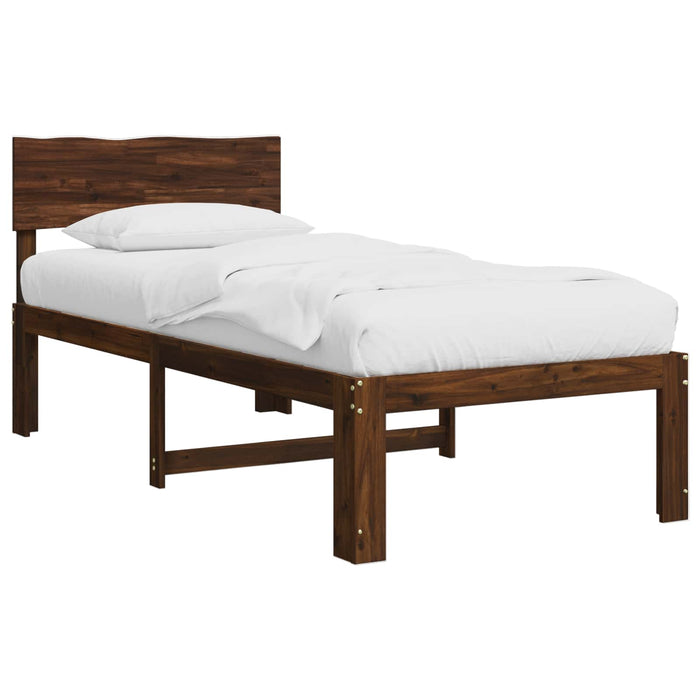 Cadru de pat single cu tablie ROSTOCK Maro închis 100 x 200 cm WALTI