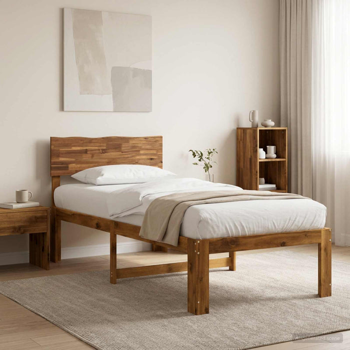 Cadru de pat single cu tablie ROSTOCK natural 100 x 200 cm WALTI