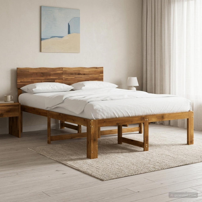 Cadru de pat dublu cu spătar ROSTOCK natural 140 x 200 cm WALTI