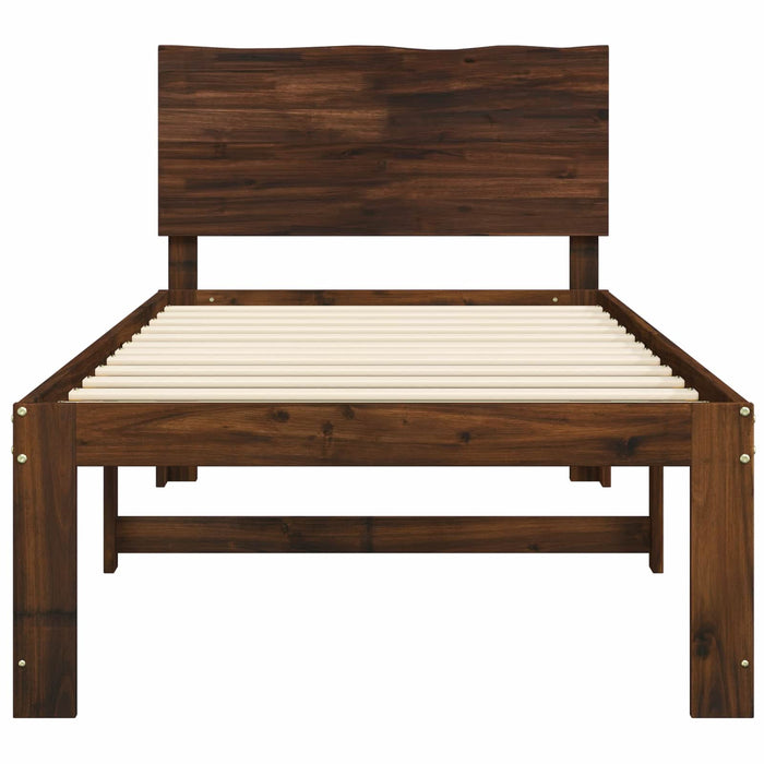 Cadru de pat single cu tablie ROSTOCK Maro închis 75 x 190 cm WALTI