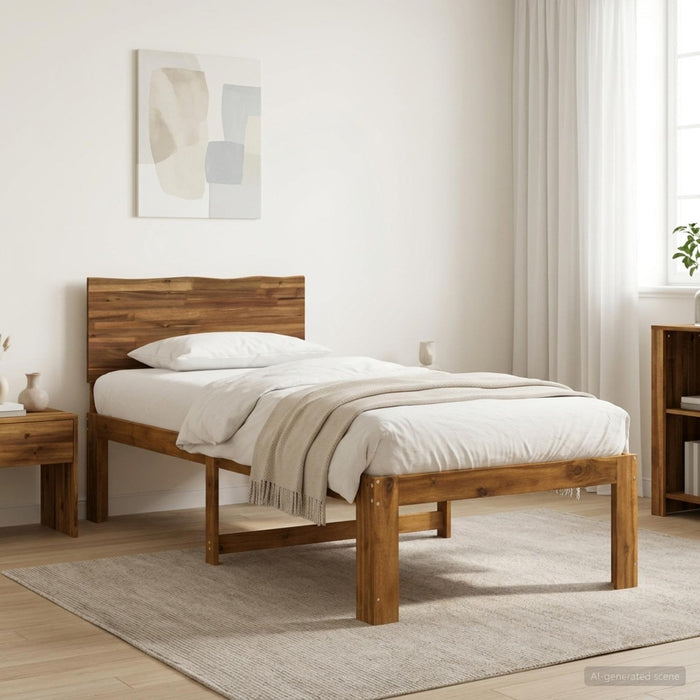 Cadru de pat single cu tablie ROSTOCK natural 75 x 190 cm WALTI