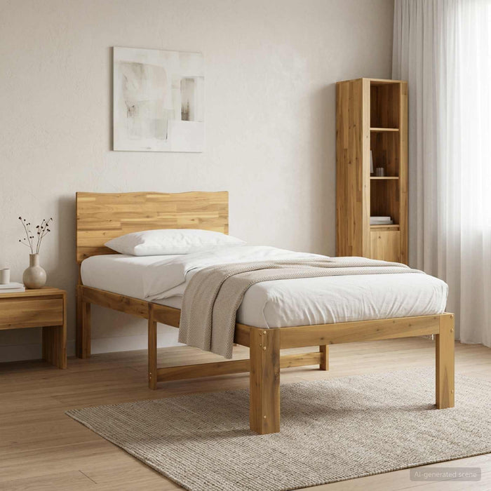 Cadru de pat single cu tablie ROSTOCK Alb 75 x 190 cm WALTI