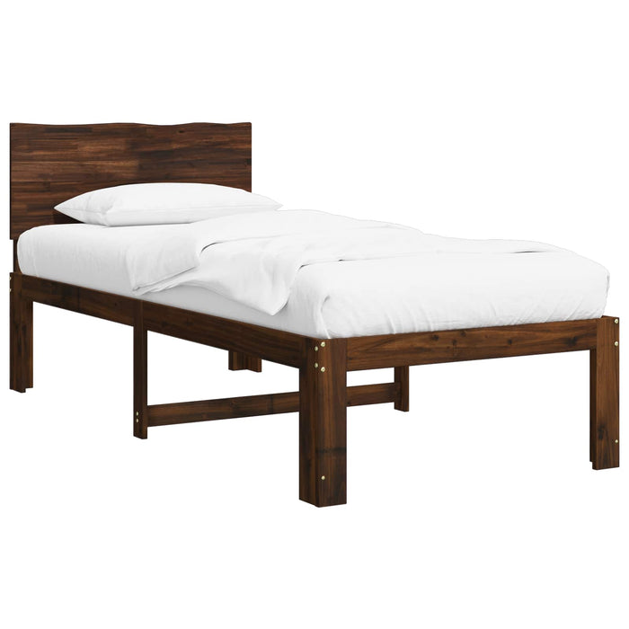 Cadru de pat single cu tablie ROSTOCK Maro închis 90 x 190 cm WALTI
