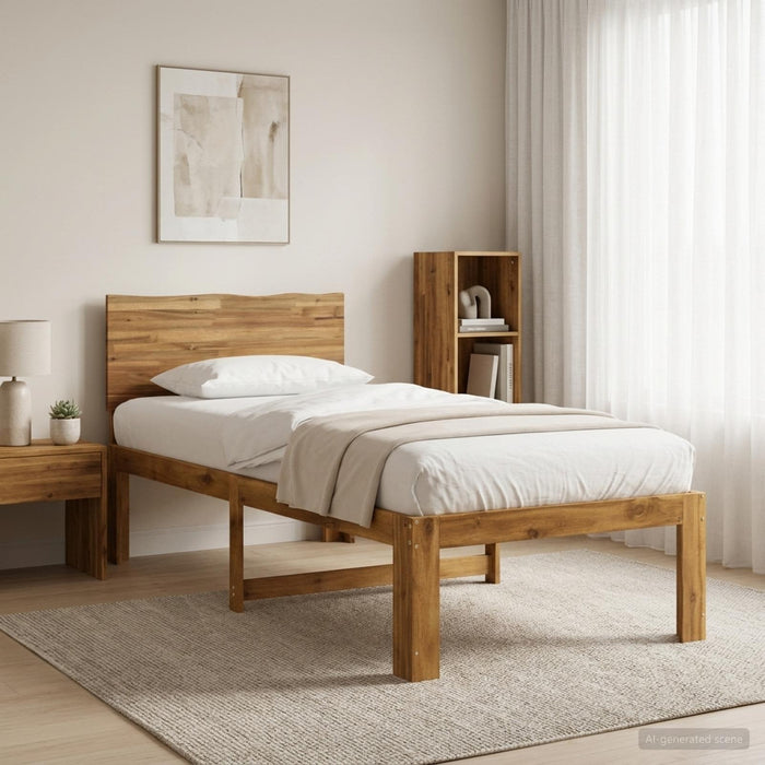 Cadru de pat single cu tablie ROSTOCK natural 80 x 200 cm WALTI