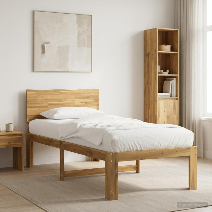 Cadru de pat single cu tablie ROSTOCK Alb 80 x 200 cm WALTI