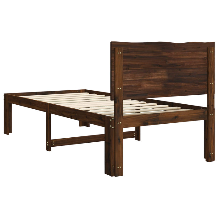 Cadru de pat single cu tablie ROSTOCK Maro închis 90 x 200 cm WALTI