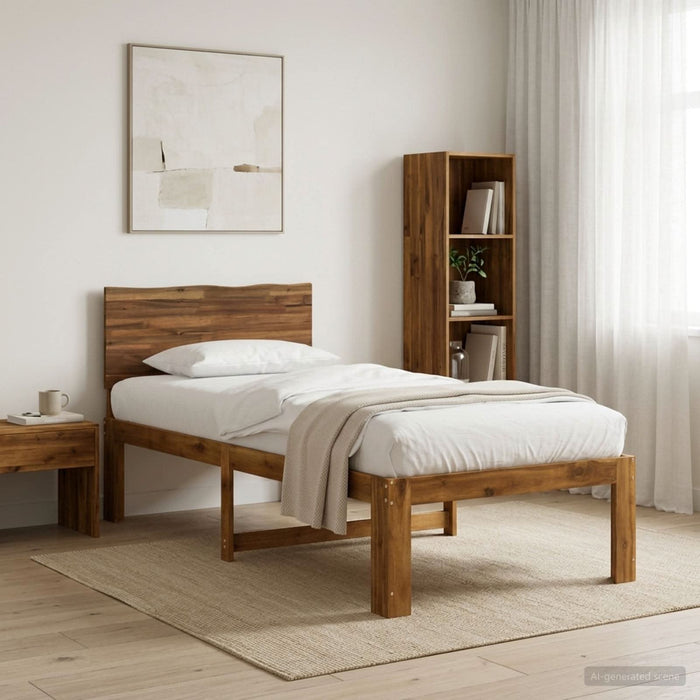 Cadru de pat single cu tablie ROSTOCK natural 90 x 200 cm WALTI