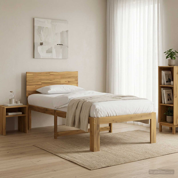 Cadru de pat single cu tablie ROSTOCK Alb 100 x 200 cm WALTI