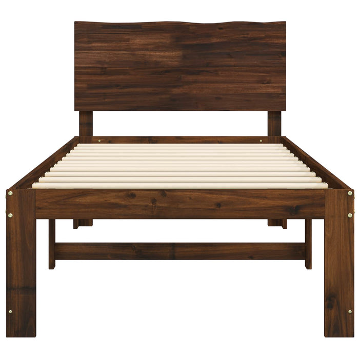 Cadru de pat single cu tablie ROSTOCK Maro închis 90 x 190 cm WALTI