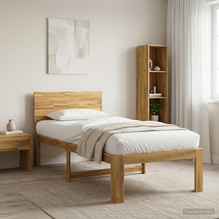 Cadru de pat single cu tablie ROSTOCK Alb 90 x 190 cm WALTI