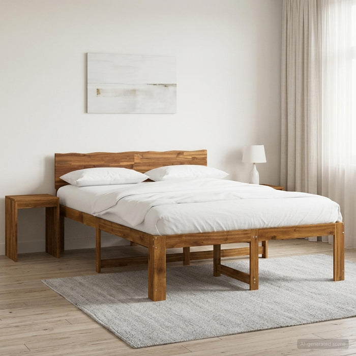 Cadru de pat dublu cu spătar ROSTOCK natural 120 x 190 cm WALTI