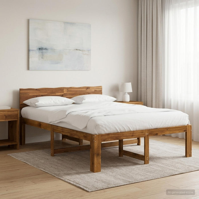 Cadru de pat dublu cu spătar ROSTOCK natural 135 x 190 cm WALTI
