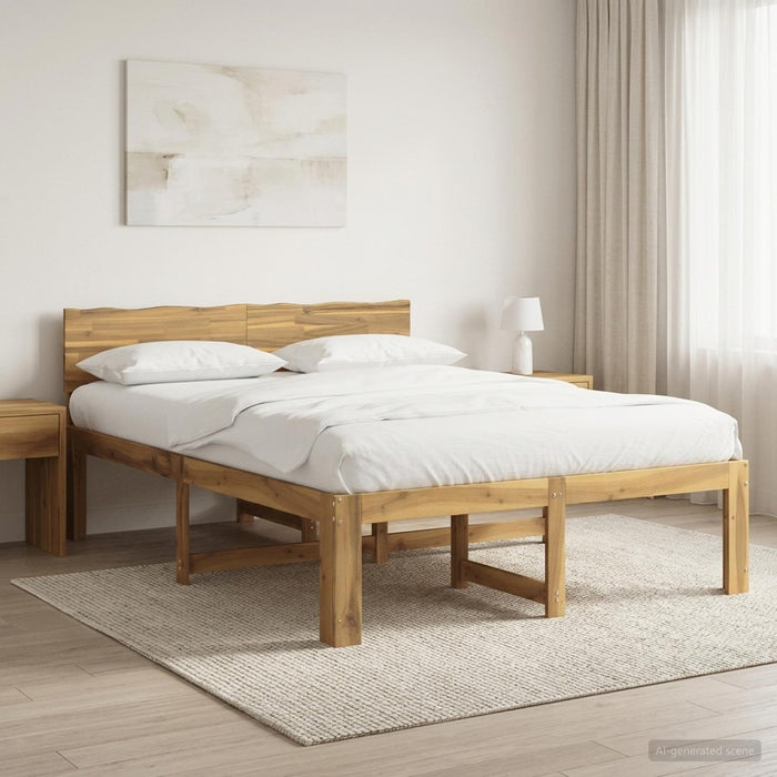 Cadru de pat dublu cu spătar ROSTOCK Alb 135 x 190 cm WALTI