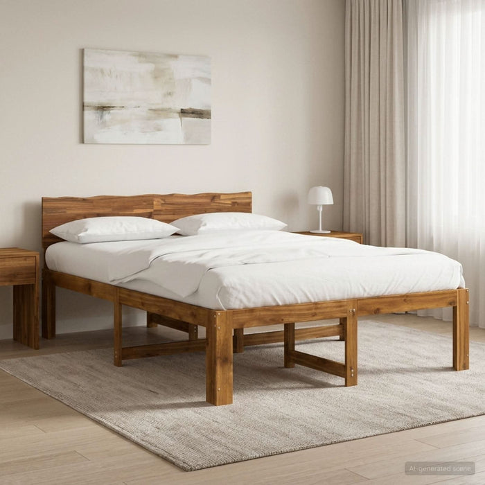 Cadru de pat dublu cu spătar ROSTOCK natural 140 x 190 cm WALTI
