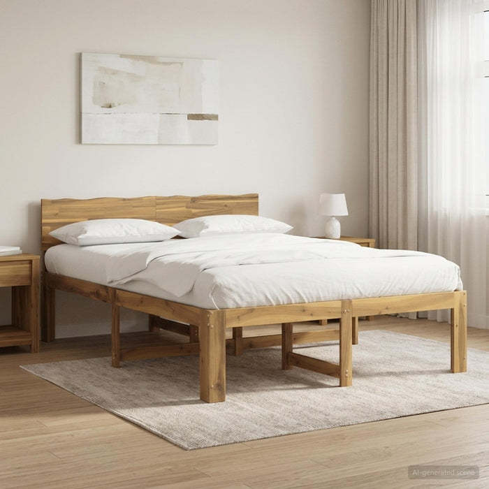 Cadru de pat dublu cu spătar ROSTOCK Alb 140 x 190 cm WALTI