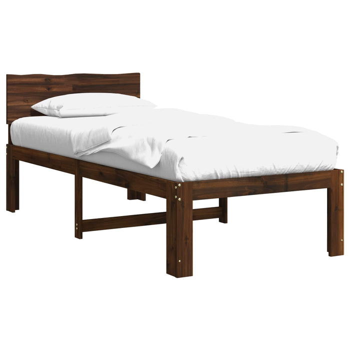 Cadru de pat single cu tablie ROSTOCK Maro închis 80 x 200 cm WALTI