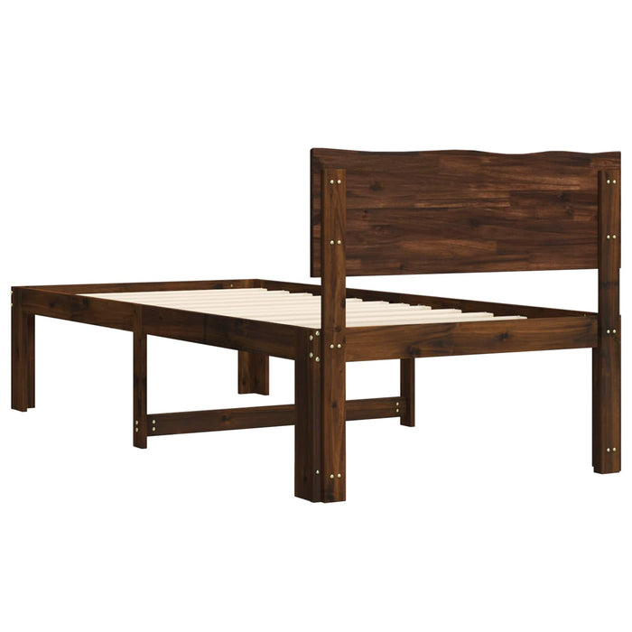 Cadru de pat single cu tablie ROSTOCK Maro închis 80 x 200 cm WALTI
