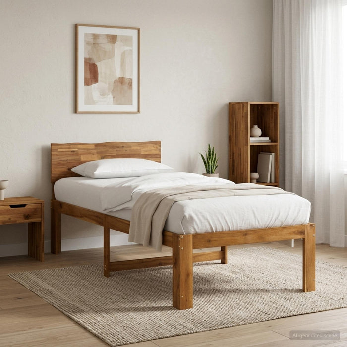 Cadru de pat single cu tablie ROSTOCK natural 80 x 200 cm WALTI