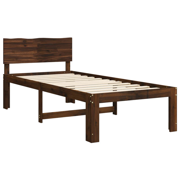 Cadru de pat single cu tablie ROSTOCK Maro închis 90 x 200 cm WALTI