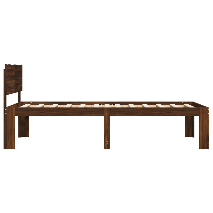 Cadru de pat single cu tablie ROSTOCK Maro închis 90 x 200 cm WALTI