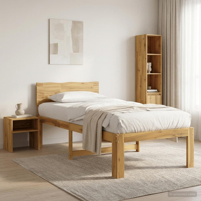 Cadru de pat single cu tablie ROSTOCK Alb 90 x 200 cm WALTI