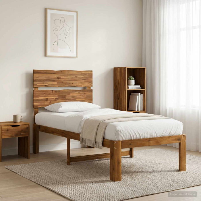 Cadru de pat single cu tablie ROSTOCK natural 75 x 190 cm WALTI