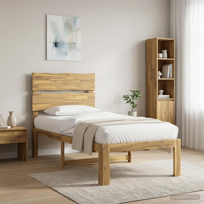 Cadru de pat single cu tablie ROSTOCK Alb 75 x 190 cm WALTI
