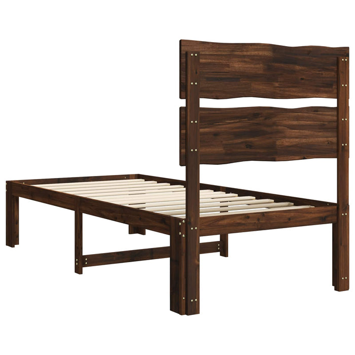 Cadru de pat single cu tablie ROSTOCK Maro închis 90 x 190 cm WALTI