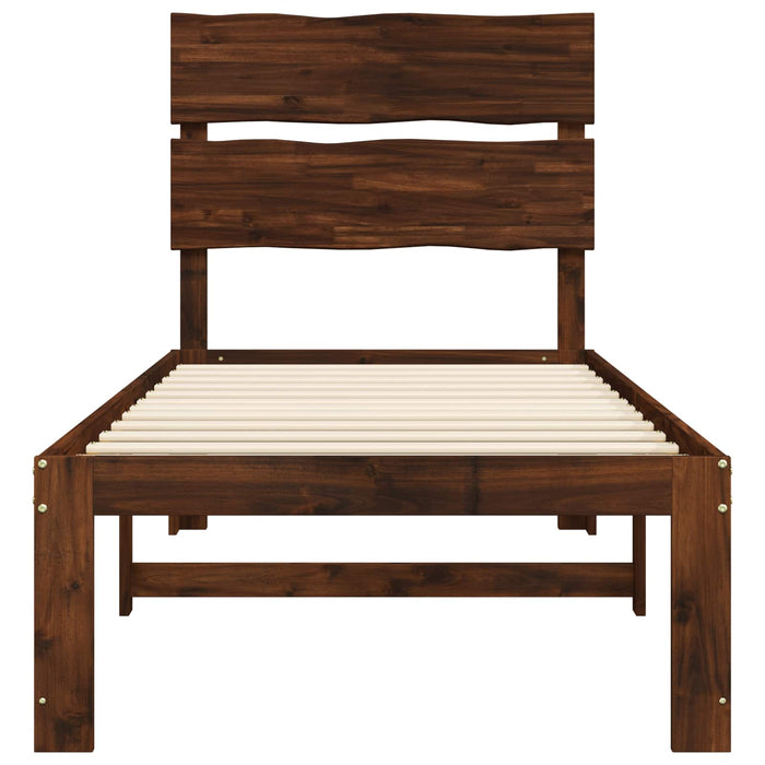 Cadru de pat single cu tablie ROSTOCK Maro închis 90 x 190 cm WALTI