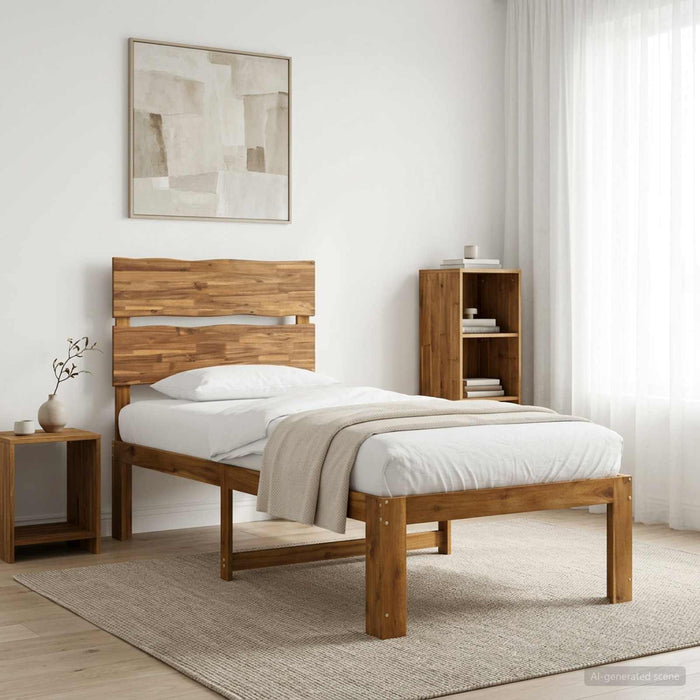 Cadru de pat single cu tablie ROSTOCK natural 90 x 190 cm WALTI